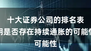 十大证券公司的排名表明是否存在持续通胀的可能性